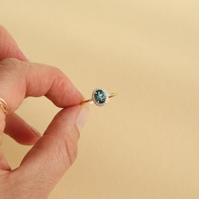 London Blue Topaz Diamond ring | 9K