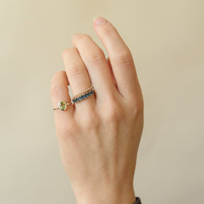 Lovi Diamond Green Quartz ring | 9K