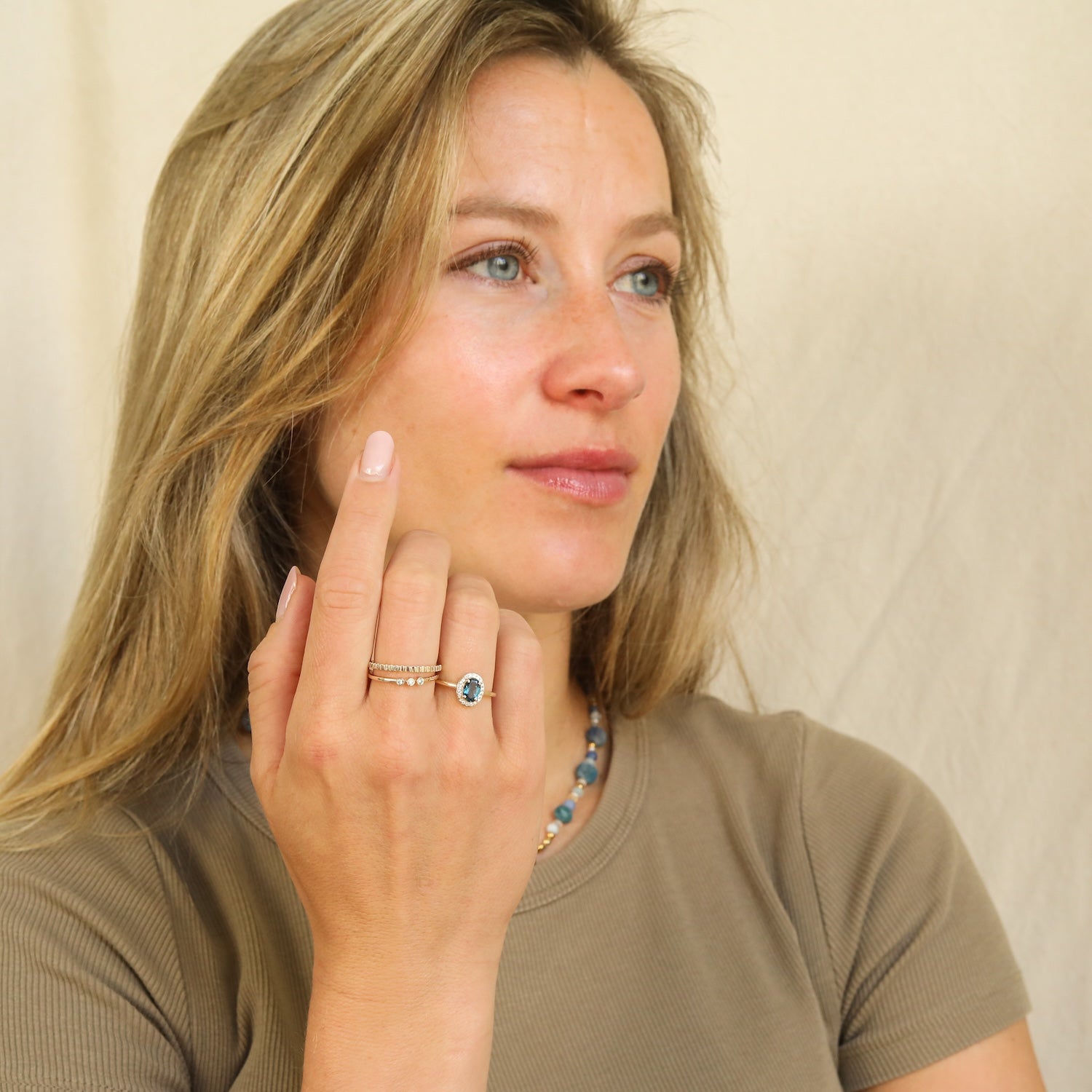 London Blue Topaz Diamond ring | 9K